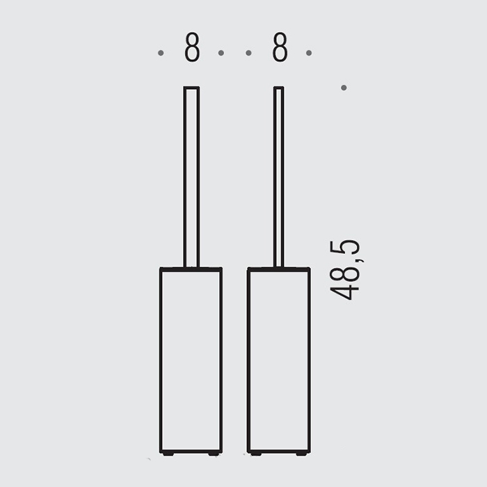 Colombo Design Look Ершик для унитаза напольный, с латунной колбой, цвет: matt white B1606.BM