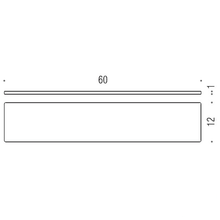 Colombo Design Look Полочка стеклянная 60x12 см, подвесная, стекло матовое, цвет: chrome B1661-VAN
