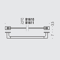 Colombo Design Look Полотенцедержатель 72 см, подвесной, цвет: matt black B1611.NM