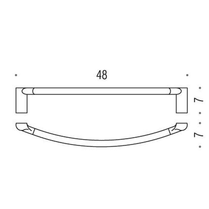 Colombo Design Luna Полотенцедержатель 48 см, подвесной, цвет: chrome B0109.CR