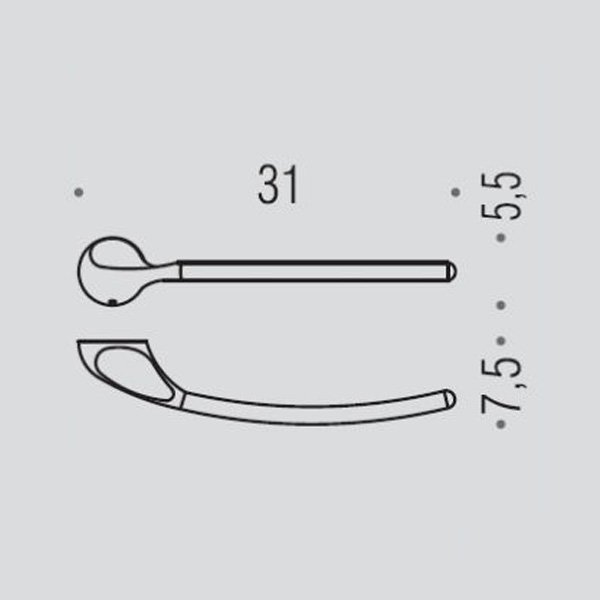 Colombo Design Melo Полотенцедержатель 30 см, подвесной, цвет: chrome B1211.CR