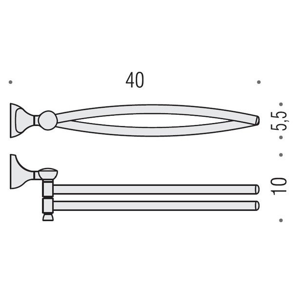 Colombo Design Melo Полотенцедержатель двойной 40 см, подвесной, цвет: chrome B1212.CR