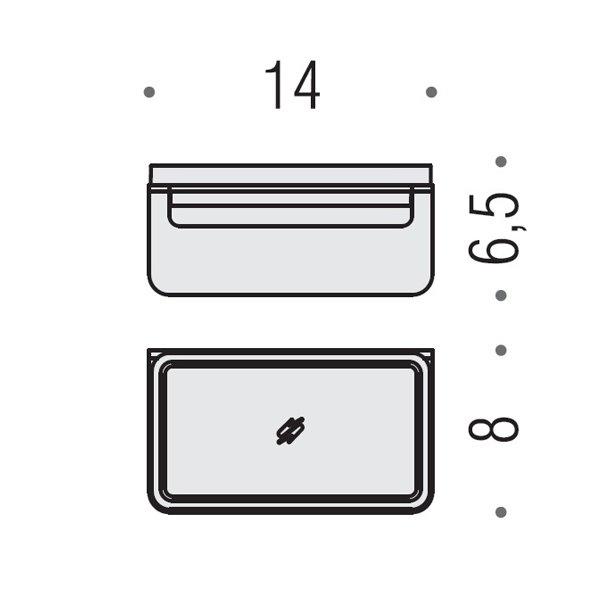Colombo Design Over Мыльница подвесная со стеклянной чашей, латунь, цвет: stainless steel B7001.SS-VAN