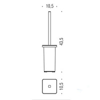 Colombo Design Over Ершик для унитаза напольный, со стеклянной колбой, цвет: stainless steel B7006.SS-VAN