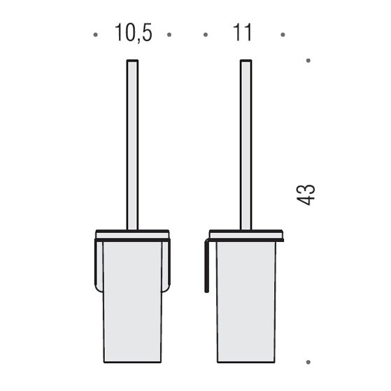 Colombo Design Over Ершик для унитаза подвесной, со стеклянной колбой, цвет: stainless steel B7007.SS-VAN