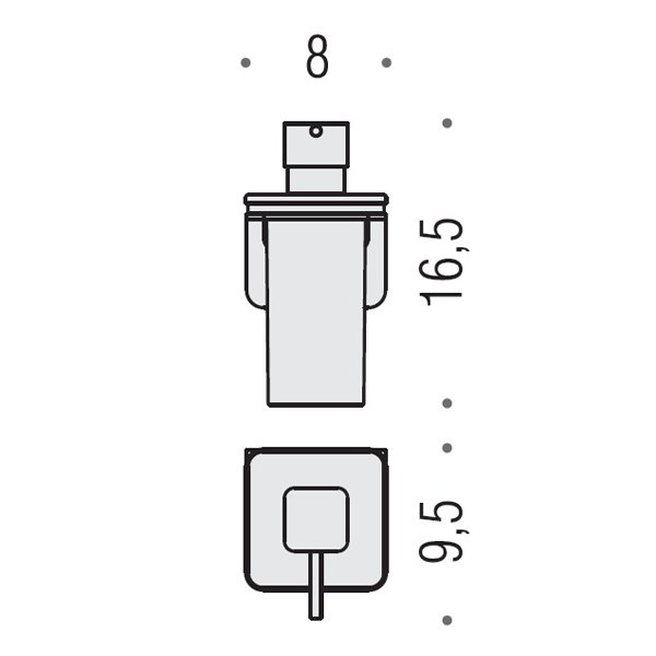 Colombo Design Over Дозатор для жидкого мыла подвесной, стеклянная колба, цвет: stainless steel B9328.SS-VAN