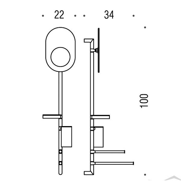 Colombo Design Planets Подвесная стойка с аксессуарами, цвет: хром B9820