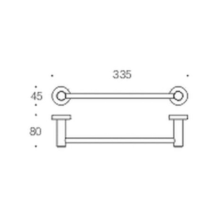 Colombo Design Plus Полотенцедержатель 33,5 см, подвесной, цвет: stainless steel W4909.HPS1
