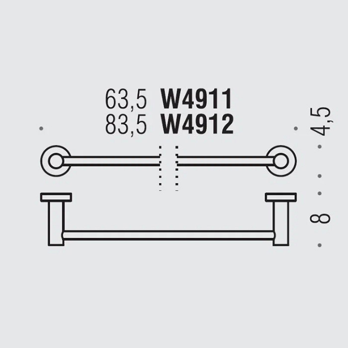 Colombo Design Plus Полотенцедержатель 63,5 см, подвесной, цвет: stainless steel W4911.HPS1
