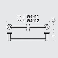 Colombo Design Plus Полотенцедержатель 63,5 см, подвесной, цвет: stainless steel W4911.HPS1