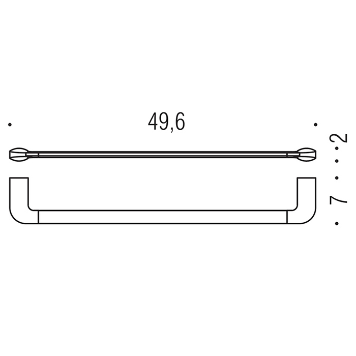 Colombo Design Trenta Полотенцедержатель 49,6 см, подвесной, цвет: matt black B3010.NM