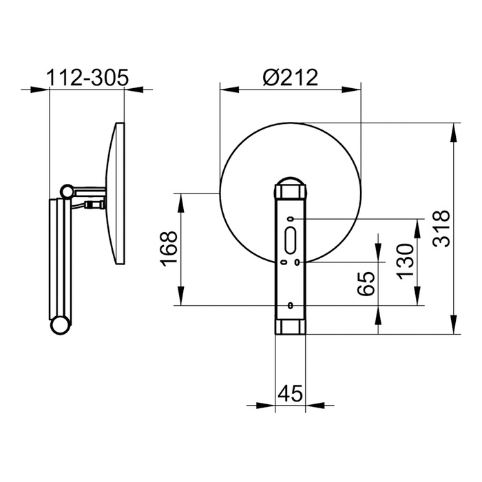 Keuco ILook Move Косметическое зеркало подвесное, 5-ти кратное увеличение, с подсветкой, цвет: хром 17612 019003