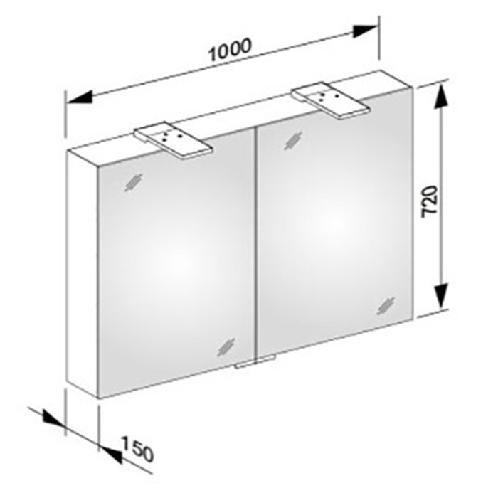 Keuco Royal 15 Зеркальный шкаф с подсветкой 100x72xh15 см. 14404 171301