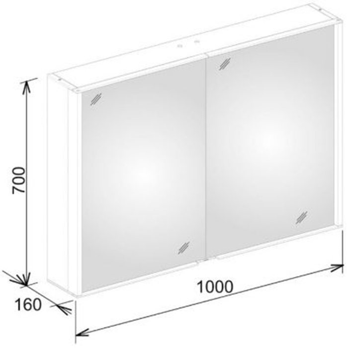 Keuco Royal Match Зеркальный шкаф с подсветкой 100х70хh16 см. 12803 171301