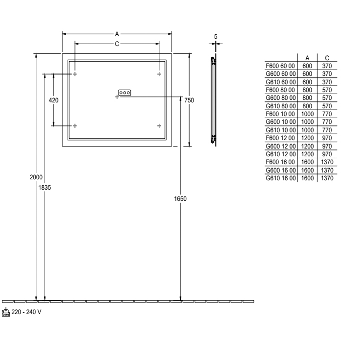 Villeroy & Boch Finion Зеркало 100х75х45 см, с подсветкой, цвет: белый F6001000