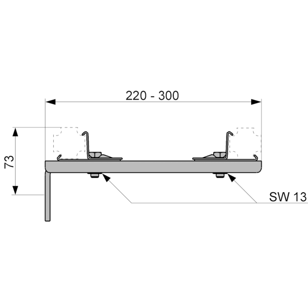 Tece Profil Двойное крепление, удлиненное 9030013