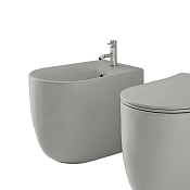 Kerasan Nolita Биде напольное 55x35 см, с 1 отвер. под смес., с перел. и креп., цвет: Grigio matt 532059*1