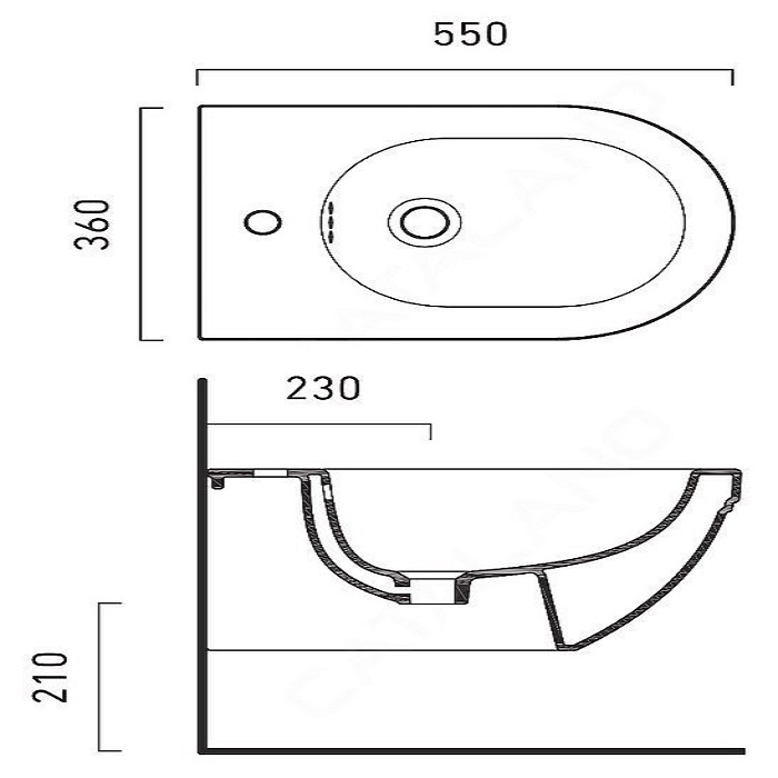 Catalano Canova Royal Биде подвесное 55х28 см, цвет: белый 1BSCRN00
