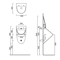 Catalano Comfort Писсуар подвесной со скрытым подводом воды, покр. Cataglaze, цвет: белый глянцевый 0932541001