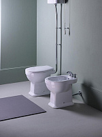 GSI Classic Биде напольное, 1 отверстие под смеситель, перелив, без крепежа, цвет: белый глянцевый 8762111