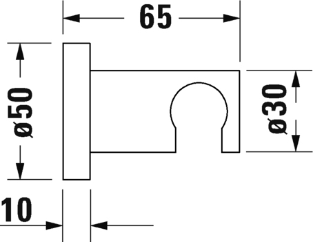 Duravit Universal Настенный держатель, 5х6,5хh5 см, пластик, цвет: хром UV0620006000