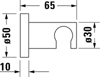 Duravit Universal Настенный держатель, 5х6,5хh5 см, пластик, цвет: хром UV0620006000