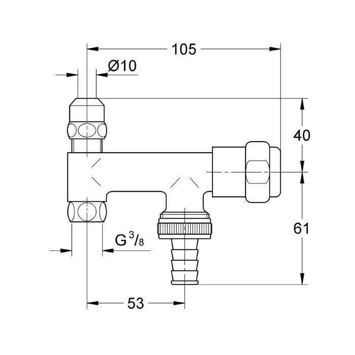 Grohe Eggemann WAS Запорный вентиль, цвет: хром 41030000