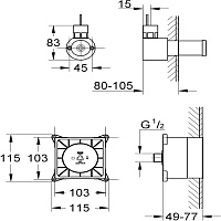 Grohe F-digital Deluxe Встраиваемый блок для генератора пара 29074000