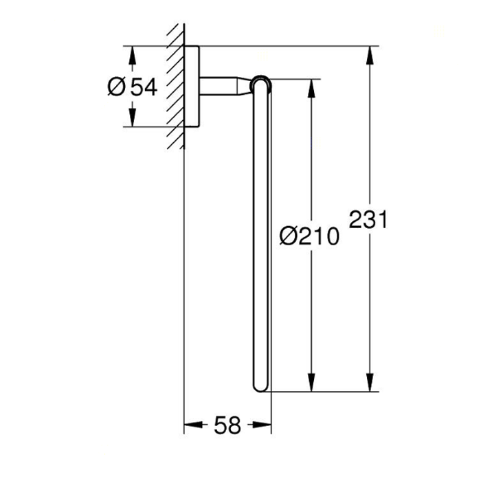 Grohe Bau Cosmopolitan Полотенцедержатель-кольцо 21 см, цвет: хром 40460001