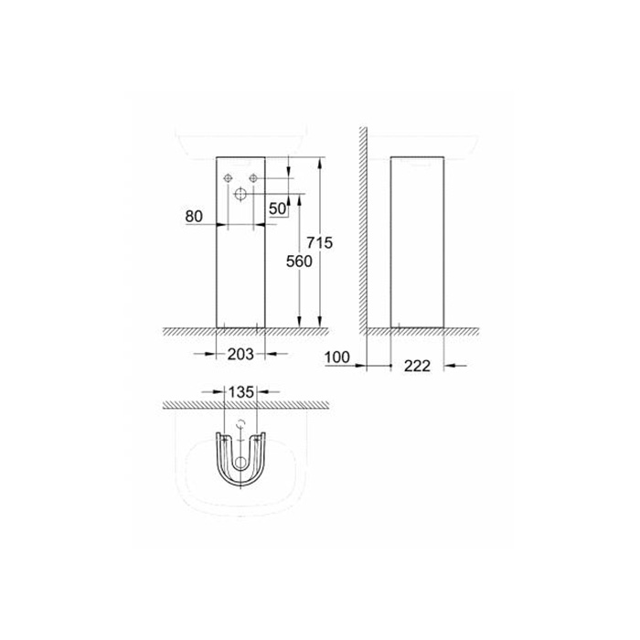 Grohe Euro Ceramic Пьедестал для раковины, цвет: белый 39202000
