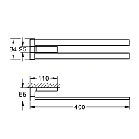 Grohe Selection Cube Полотенцедержатель 40 см, двойной, цвет: хром 40768000
