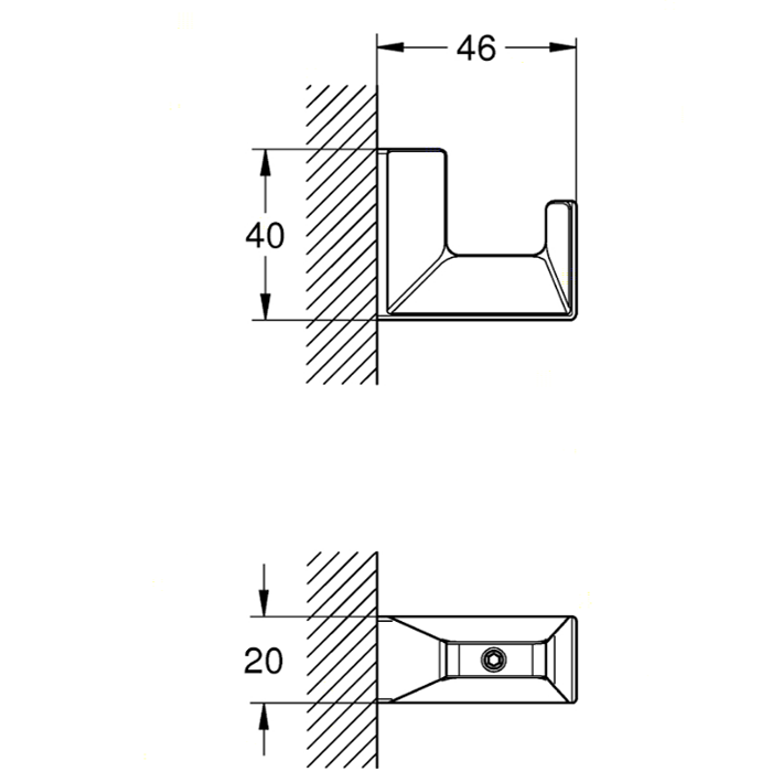 Grohe Selection Cube Крючок для халата двойной, цвет: хром 40782000