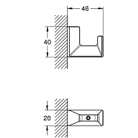 Grohe Selection Cube Крючок для халата двойной, цвет: хром 40782000