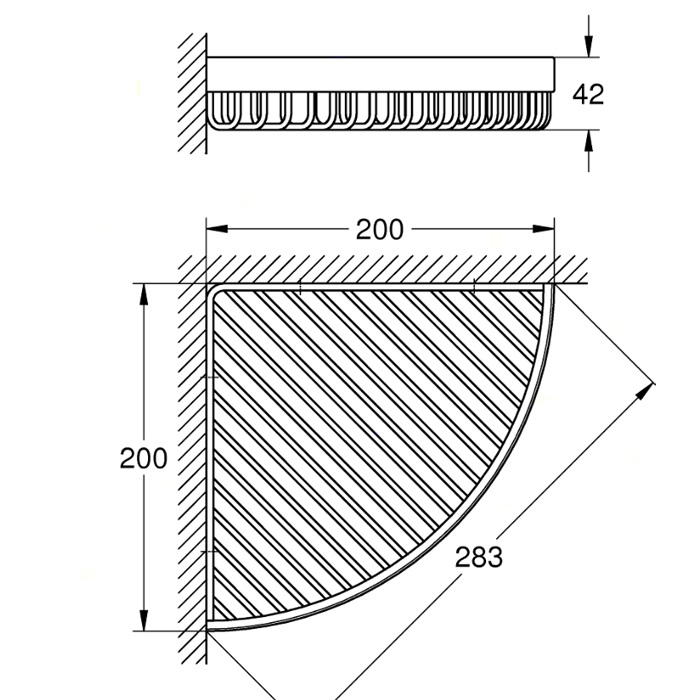 Grohe Selection Cube Полочка-решетка угловая 40809000