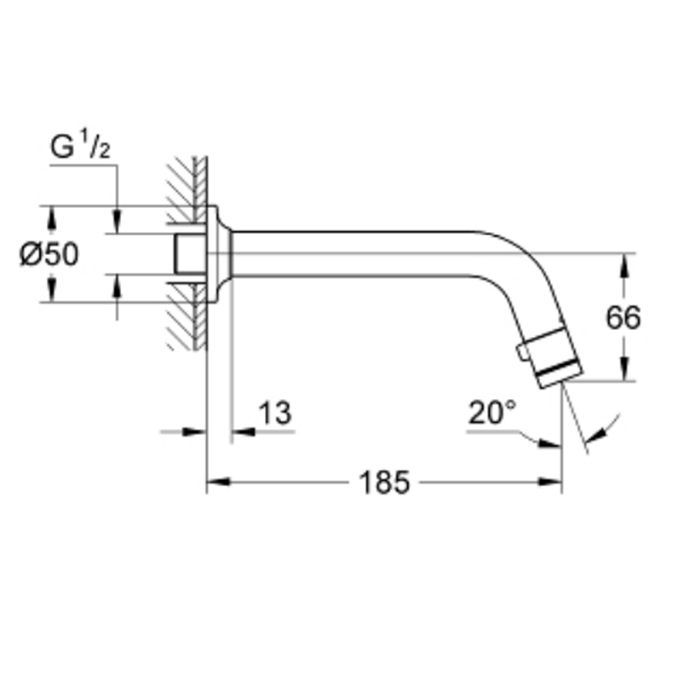 Grohe Universal Кран для раковины, настенный, цвет: хром 20203000