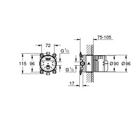 Grohe Встраиваемая часть универсальная для душа 26484000