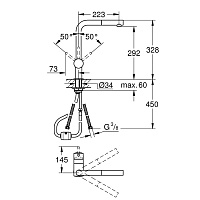 Grohe Minta Смеситель для мойки, L-образный излив, с выдвижным изливом, цвет: суперсталь 30274DC0