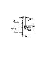 Grohe Запорный вентиль с металлической розеткой, цвет: хром 22032000