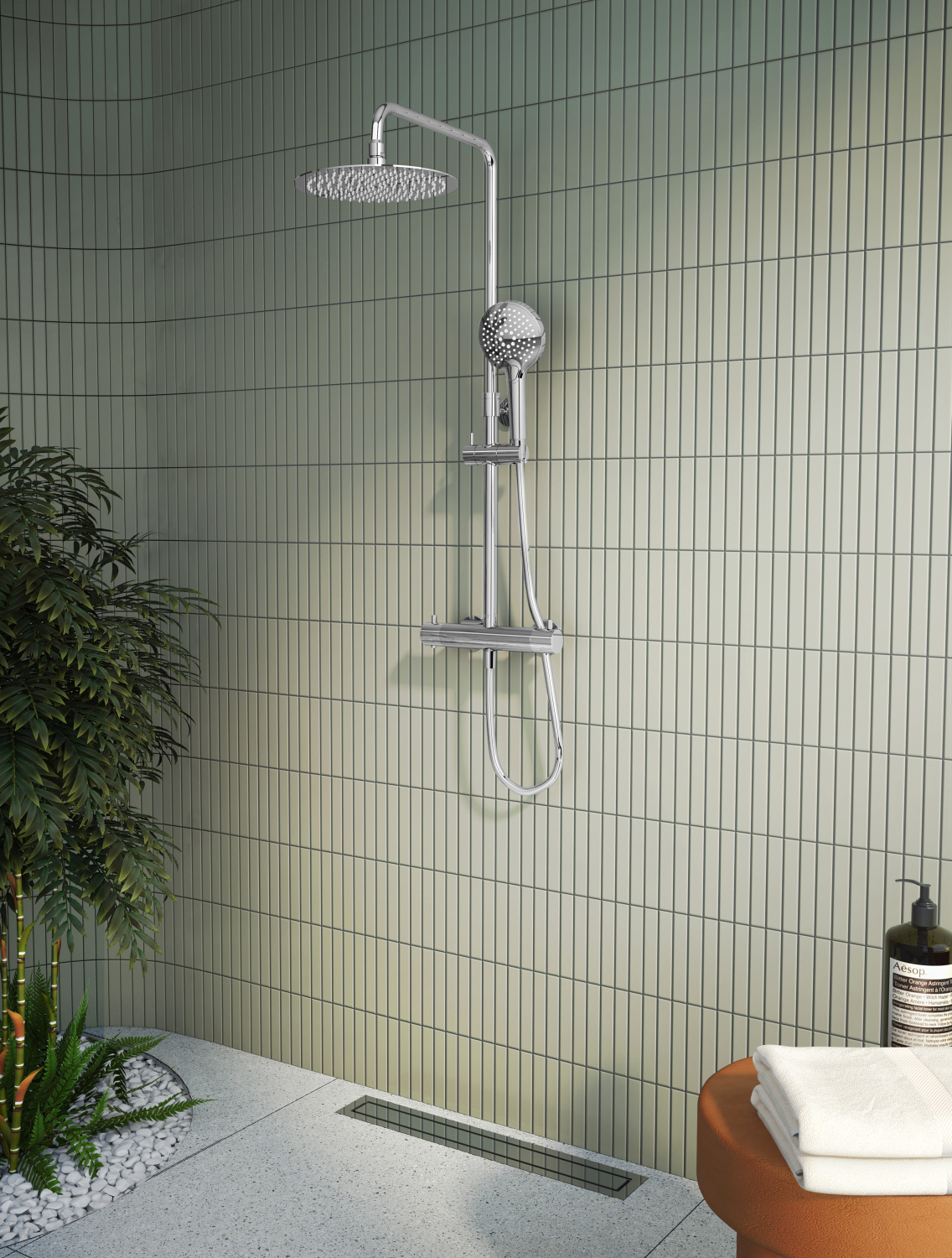 VitrA AquaHeat Душевая стойка, 26,8х53хh122,8 см, цвет: хром A47201EXP