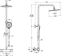 VitrA AquaHeat Душевая стойка, 26,8х53хh122,8 см, цвет: хром A47201EXP