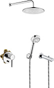 Kludi Bozz Душевой комплект: встраиваемый смеситель, излив 17 см, верхий и ручной душ, цвет: хром 386310576
