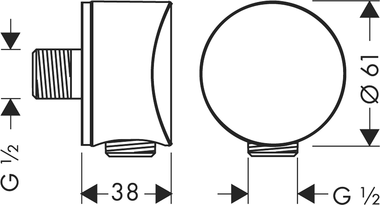 Hansgrohe FixFit S Шланговое подключение с клапаном обратного тока, цвет: шлифованная бронза 26453140