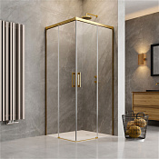 Radaway Idea Gold Душевая дверь, левая, прозрачная 6 мм, Easy Clean 100х200,5h см, цвет: gold 387062-09-01L