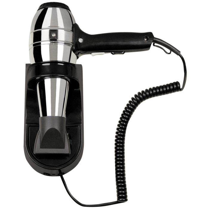 Colombo Design Hotel Collection Фен настенный с держателем 1300W, цвет: black B9994.NE
