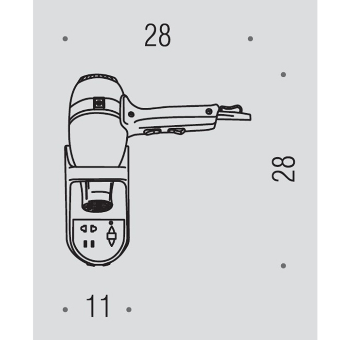 Colombo Design Hotel Collection Фен настенный с держателем 1300W, цвет: black B9994.NE