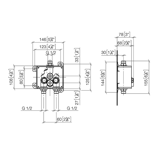 Dornbracht Touchfreе Встраиваемая часть смесителя для раковины 3574097090