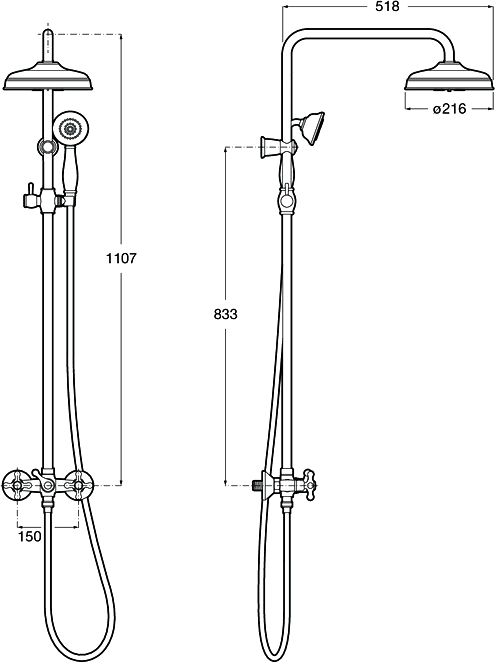 Roca Carmen Душевая стойка, 22х56,7хh114,2 см, цвет: хром 5A974BC00