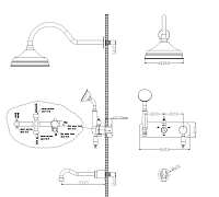 Boheme Medici Душевой комплект встраиваемый - смеситель, душ, 3 потребителя, цвет: bronze 308