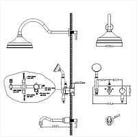 Boheme Brillante Ripresa Душевой комплект встраив. - смеситель, излив, душ, 3 потреб., цвет: chrome 348