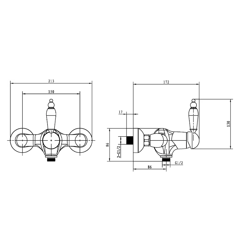 Boheme Provanse Ripresa Смеситель для душа без излива, цвет: bronze 364